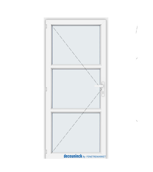 Porte d'entrée avec deux traverse (3 vitres)
