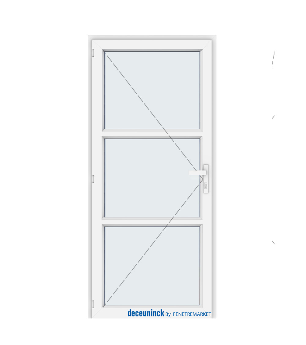 Porte d'entrée avec deux traverse (3 vitres)