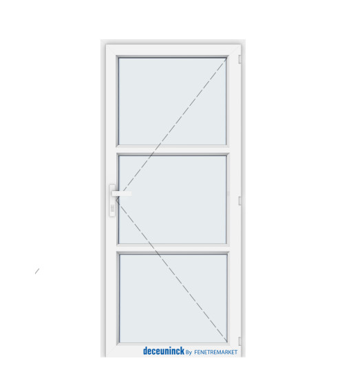 Porte d'entrée avec deux traverse (3 vitres)