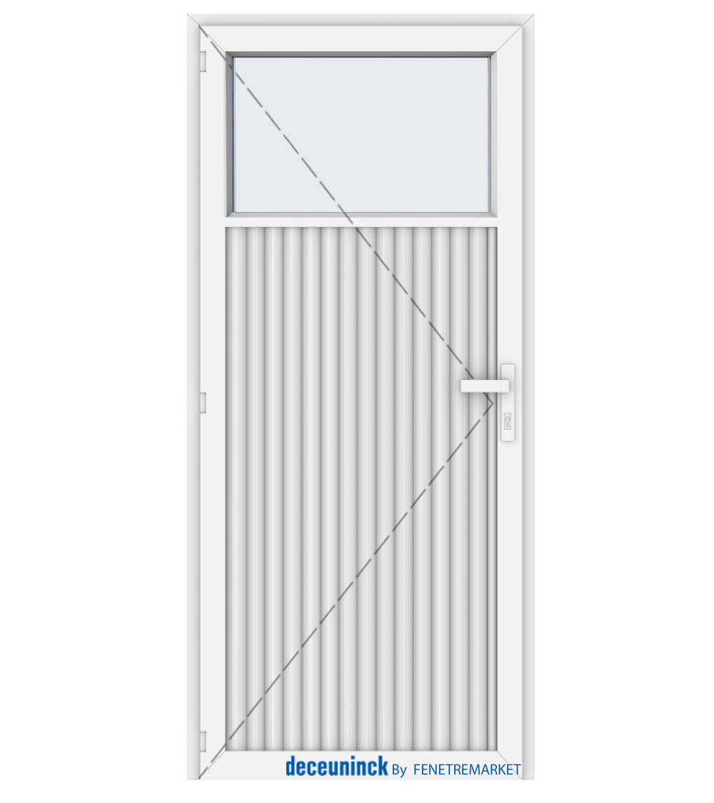 PORTE DE SERVICE PVC VITREE 1/4 HAUT 2150 x 900